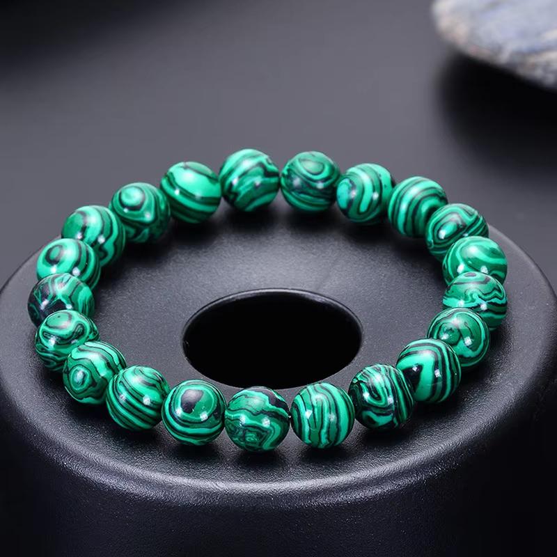 Latest Models 6 8 10mm Green Malachite Bracelet Men Women Bangle for Best Friend Gift Handmade Beaded Natural Stones