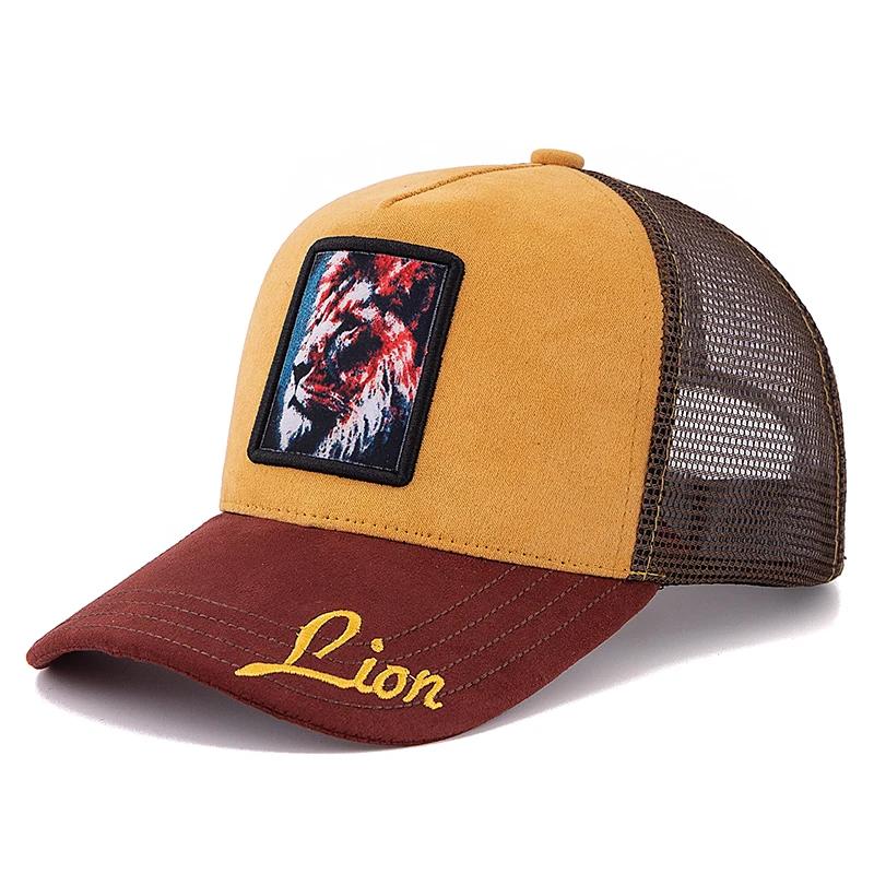 

Горячая Распродажа Кепка дальнобойщика с анималистичным узором, замшевая кепка, летняя бейсболка для улицы, повседневная унисекс-кепка для мужчин и женщин 56cm-60cm львиный