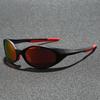 Outdoor Sports Polarized Sunglasses Women Men Unisex Oval Glasses Reflective Mirrored Lens Color Patchwork Shades