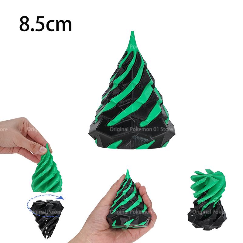 3D Printed Spiral Cone Toy Impossible Pyramid Gourd Christmas Hat Pass Through Sculpture Pyramid Toy Mini Vortex Thread Illusion