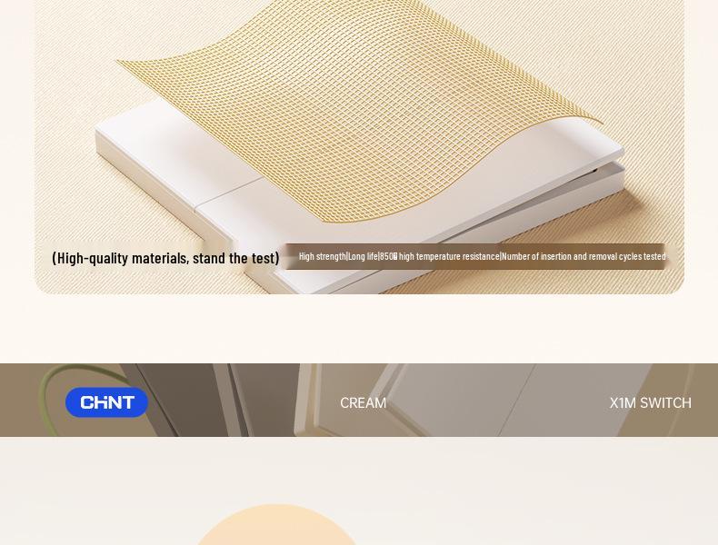 Chint 16A One-Gang 5-Hole Air Conditioner Wall Socket, Cream, Type 86, Phantom Silver Grey