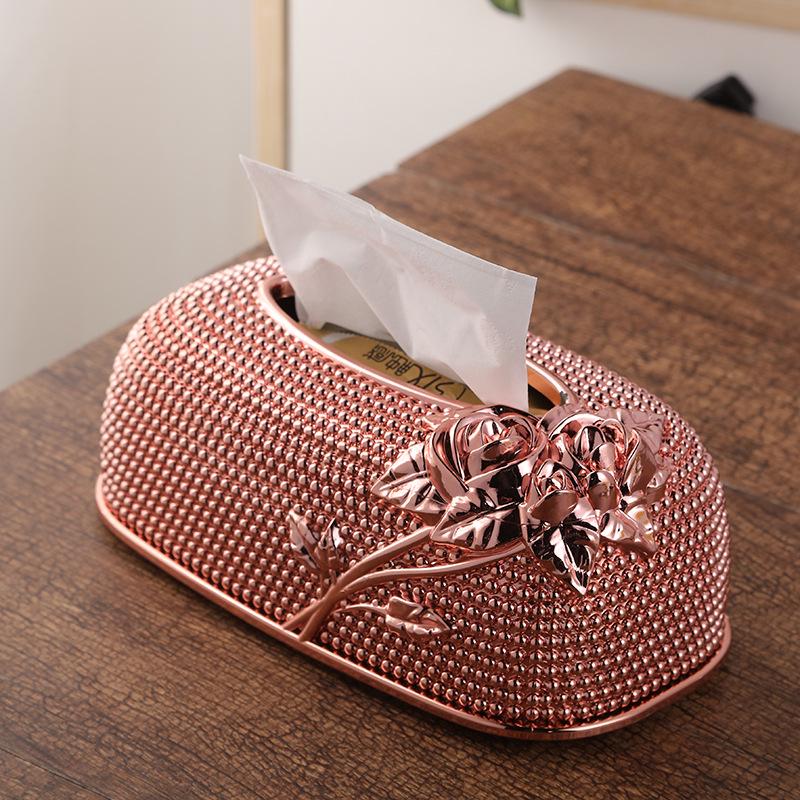 

Европейская акриловая коробка для салфеток - Креативный держатель для салфеток для отелей, баров и KTV розового золота