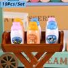 10 Pcs Dollhouse Japanese Milk Bottle Miniatures Model Convenience Store Accessories Of Doll House Kids Pretend Play Toys Gifts