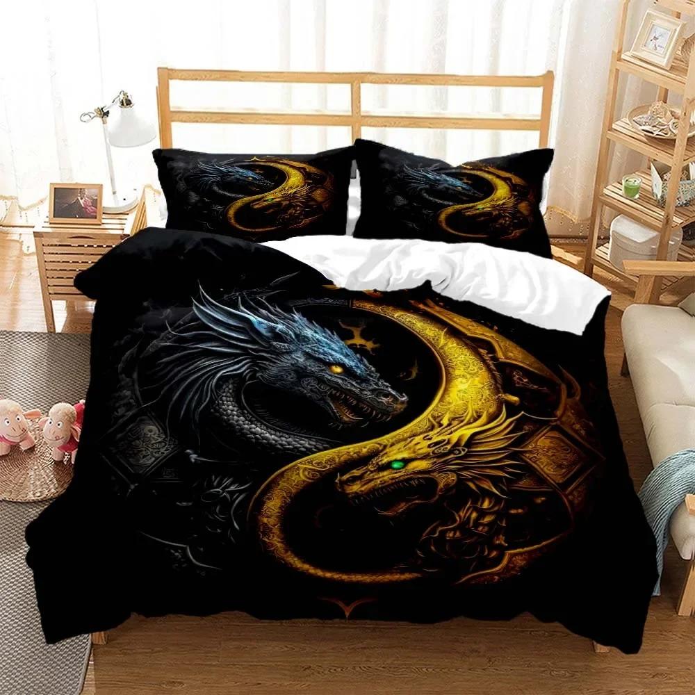 

Comforter 3D Dragon Tier Printed Queen Bedding Set King Size Bedding Set Soft And Comfortable Bedding Set Luxury Comforter (quilt)-EU Single(135*200cm)3pcs