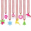 Christmas Decorative Glow Necklace Christmas Fluorescent Necklace Party Christmas Tree Elk Bead Necklace Decoration Pendant