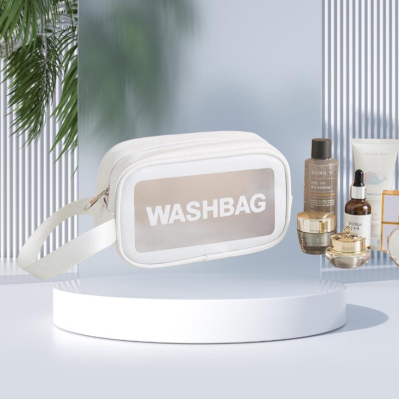 Clear Frosting Fashionable Large Capacity Makeup Pouch Portable Storage Travel