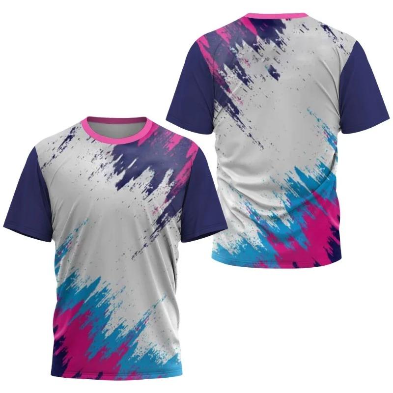 Fashion Simplicity Harajuku Sportswear T Shirt For Men Outdoor Badminton Table Tennis Training Clothing Casual O-neck Loose Tops