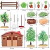 Oenux Simulation Household Decoration Stone Tree Stump Baobab Cacti Farm House Car Fence Accessory Animals Model Education Kids Toys