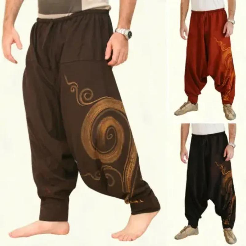 Men's Hippie Yoga Harem Pants Casual Elastic Waist Baggy Men Baggy Hippie Boho Gypsy Aladdin Hippie Boho Harem