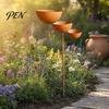 Metal Bird Feeder Stake 3 Tiered Cascading Rain Catcher Bath, Garden Water Iron Bowl Feeder, Outdoor Pollinator Watering Station for Garden,