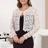 Vår og Høst Ny Rundhals Langermet Mote Damers Blonder Kort Design Strikket Cardigan