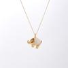 Golden Elephant Pendant Necklace – Stainless Steel Patchwork with Adjustable Clavicle Chain