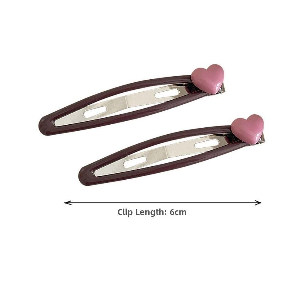 A Pair Cute Sweet Style Girls Hairpins Y2K Students Bangs Hair Clips  For Girls Women
