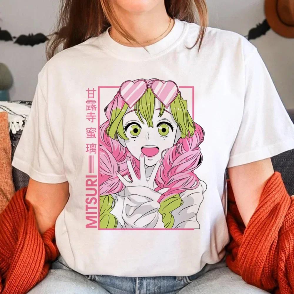 Fashion Anemi Mitsuri Print Women's Short Sleeved T-shirt for Girls Fun Japanese Harajuku Clothes Y2k Top Women's Clothes