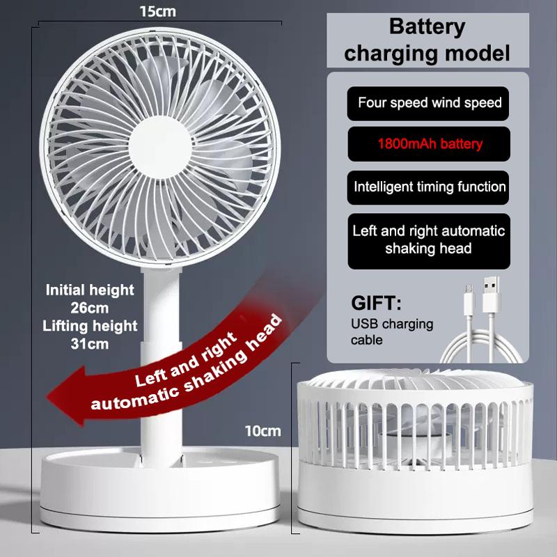 Portable Mini Desktop Usb Folding Fan With 4 Speed And Timing Functions Suitable For Dormitory Office Use Student Gift