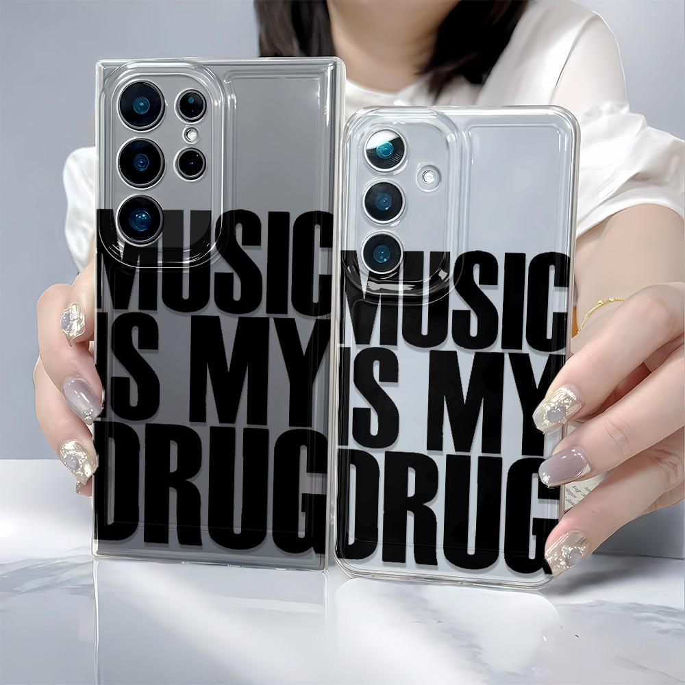 Phone Case For Samsung A13 A04S A23 A33 A53 A55 MUSIC IS MY DRUG Case For Samsung A22 A72 5G A73 A03 A02 A20 A30 A10 A10S Case