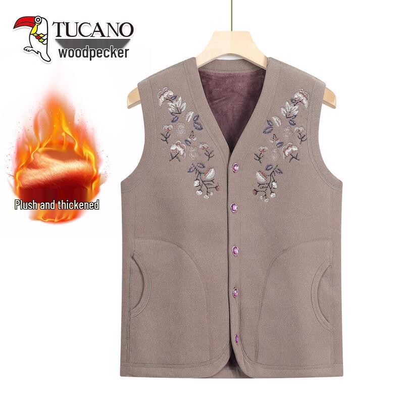 TUCANO Women's Embroidered Floral Fleece-Lined Thermal Cardigan