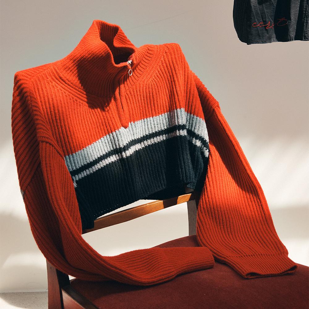 I Earth W-Crop Knit [Red]