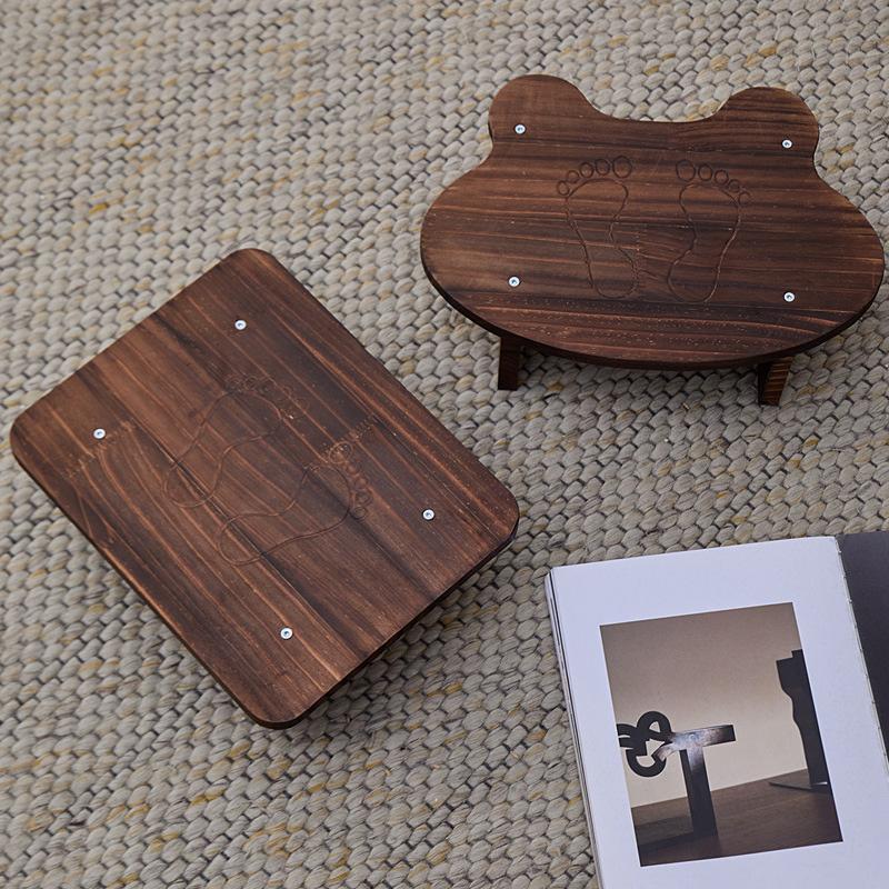 1Pc Wooden DIY Children's Booster Stool Adults Bath Stool Toilet Solid Wood Step Stool Bathroom