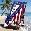 Custom Name Personalized football team Print Beach Towel, for Trip Camping Beach Party Home Decor, Birthday Gift for Family & Friends