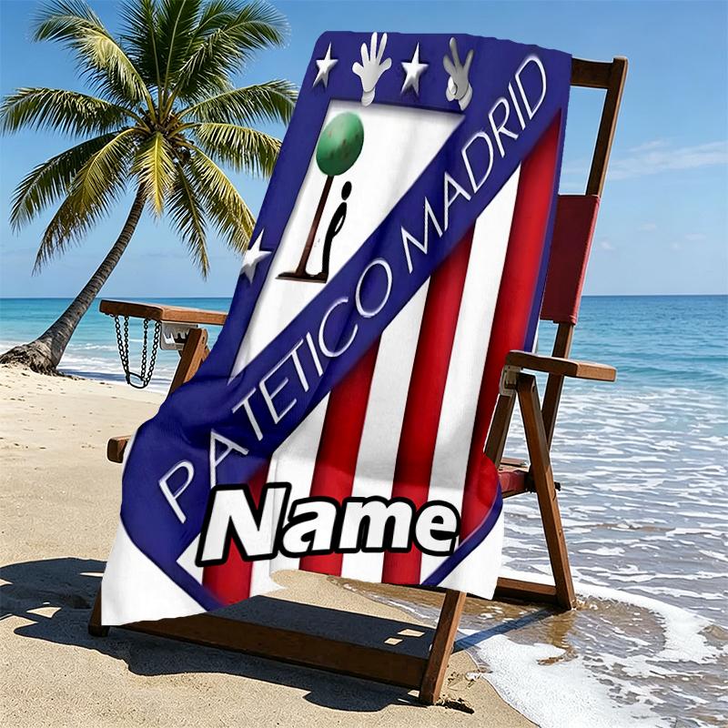 Custom Name Personalized football team Print Beach Towel, for Trip Camping Beach Party Home Decor, Birthday Gift for Family & Friends
