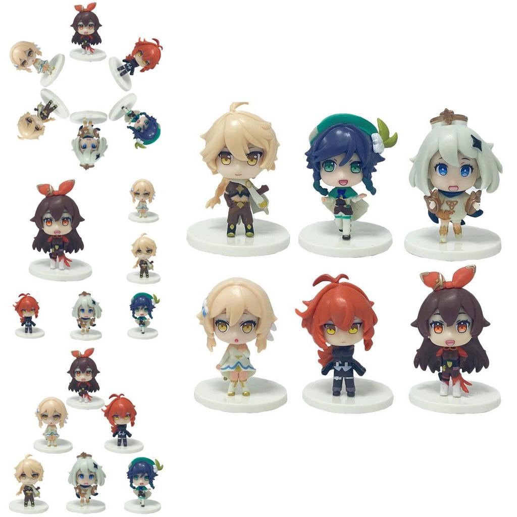 Exquisite 6pcs/set Genshin Impact Action Figures Featuring Klee Paimon And More For Collectors