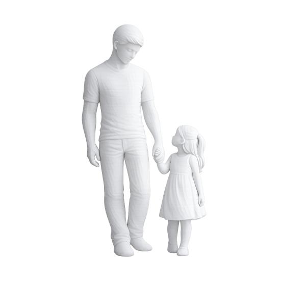 Father and Daughter Figurines  Dad Daughter Statues Warm Hand-Holding Design белый