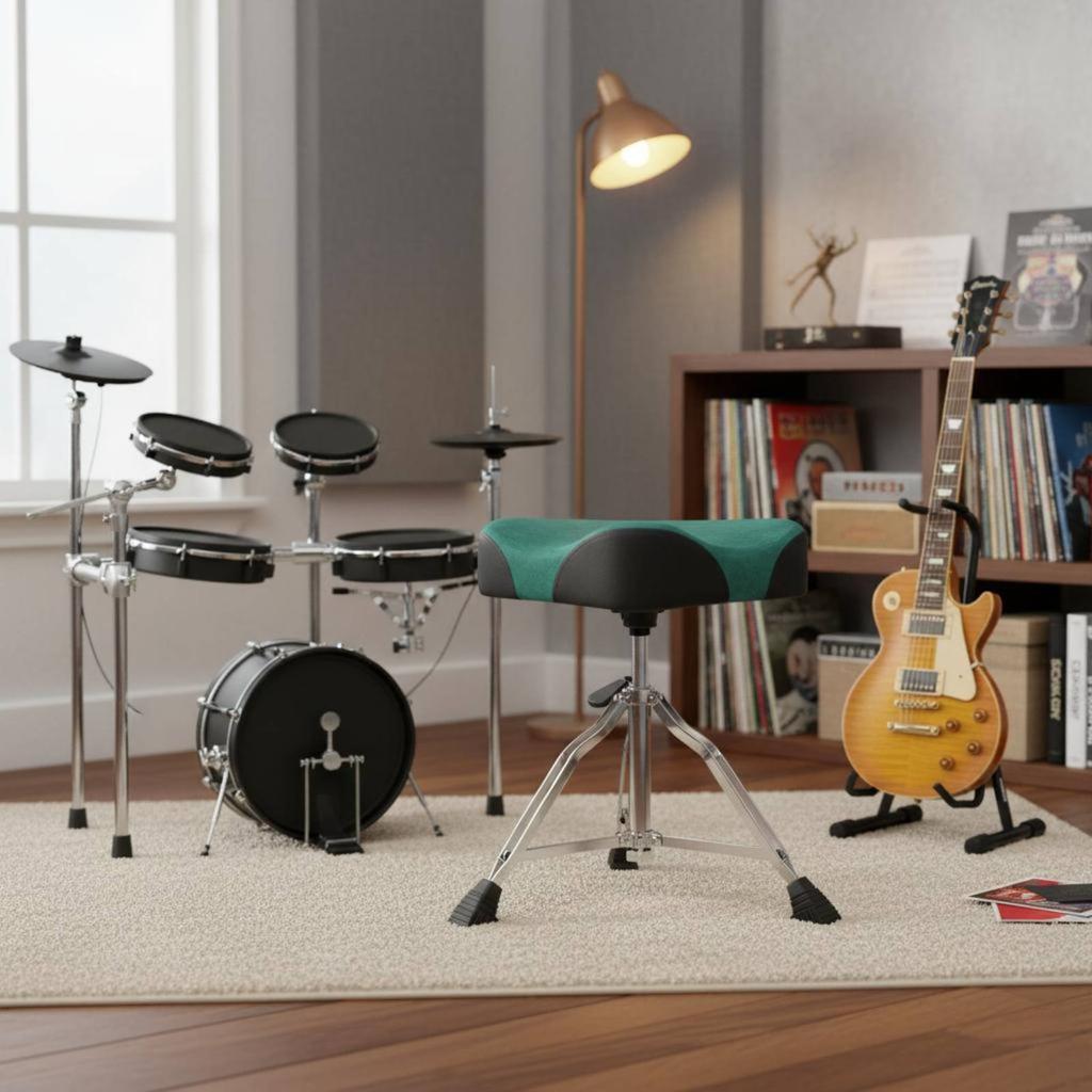 Saddle Drum Throne Tripod Base Height Adjustable Drum Throne Music Seating Heavy Duty High Load Capacity For Practice Rehearsal