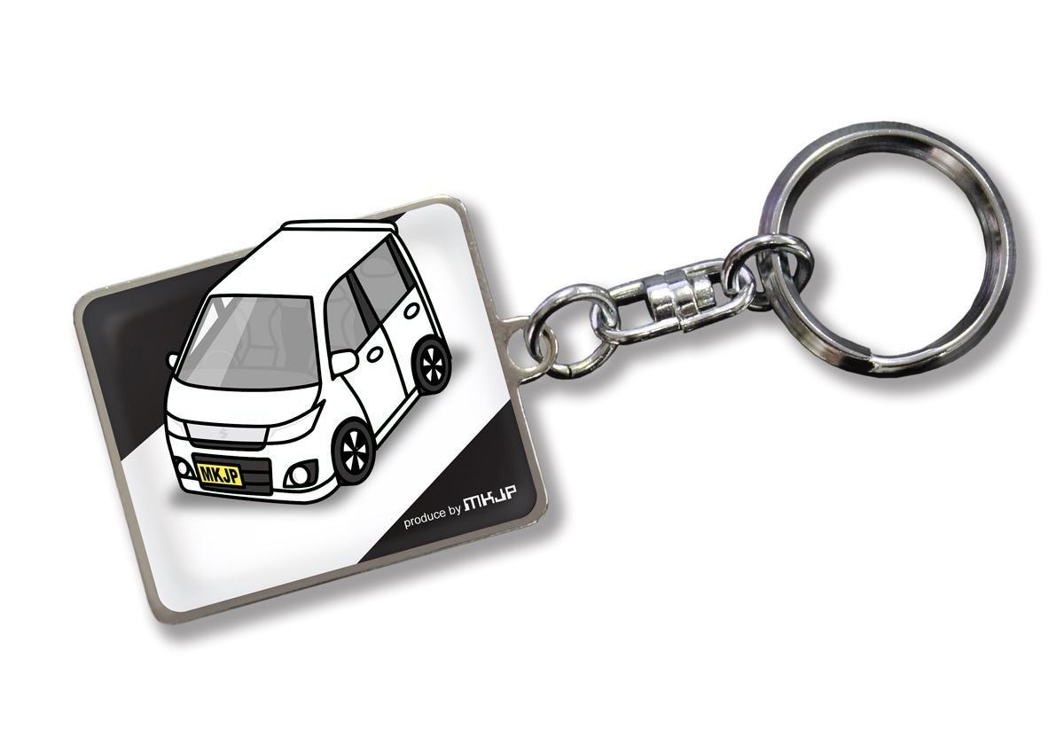 

Custom Keychain for Wagon R Stingray Black White Car Color [MKJP] MH23S, Base,