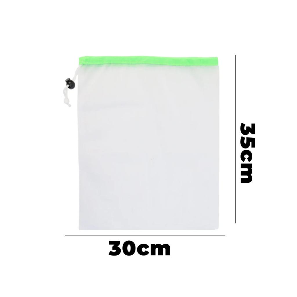 Kitchen Reusable Mesh Produce Bags with Drawstring Closure Set Storage Bag