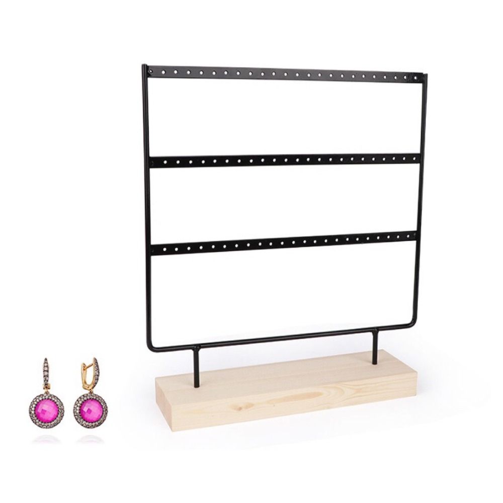 Metal Earrings Storage Rack 3-Tier Jewelry Holder Earring Organizer Ear Stud Rack  Stand Display