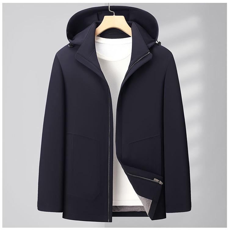 2025 Fall New Style Men's Jacket with Removable Hood - Casual Dad Coat