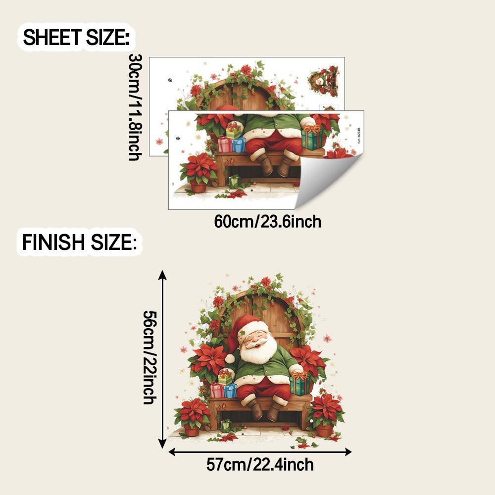 

Креативные подарки спящего Санта-Клауса, Цветочные украшения, Гостиная, Спальня, Наклейки на стену