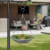 Hanging Metal Bird Feeder Weather-proof Outdoor Garden Patio Yard Hanging Bird Bath Watering Bowl Feeding Device with Detachable Chain