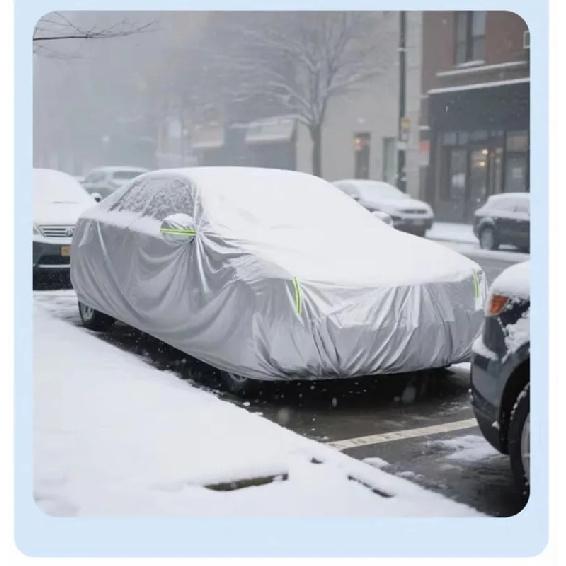 For Toyota Hilux 2015- All Weather Oxford Car Cover Uv Snow Dustproof Reflective Strip Outdoor Protection Black and Silver