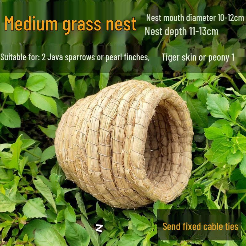 Straw-Woven Bird Nest: Parrot, Budgie, Cockatiel, Quail Sleep and Play Toy