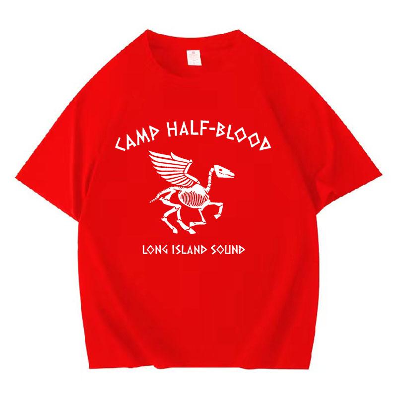 Camp Half Blood Long Island Sound Skull Percy Jackson T Shirts Men Women Vintage Casual Cotton Oversized Tshirt Gothic Clothing S
