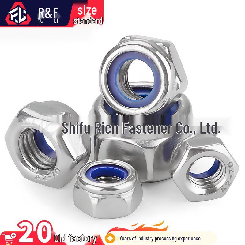 304 Stainless Steel Nylon Lock Nut - Anti-Loosening, Anti-Vibration, Self-Locking Hex Nut DIN985