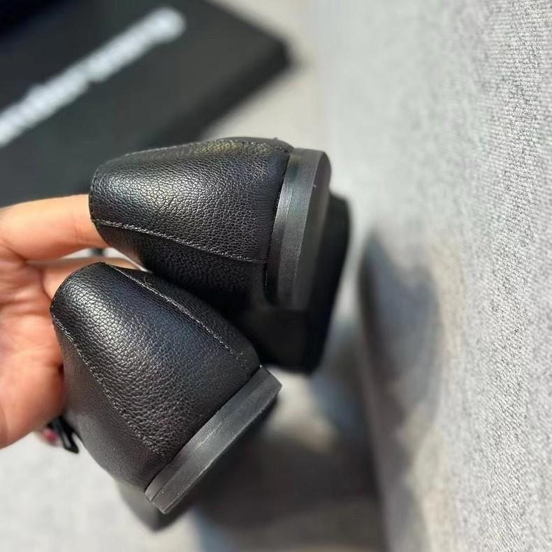 Leather French niche square head flat bottom one-word buckle with Mary Jane single shoes women's 2025 spring new ballet shoes