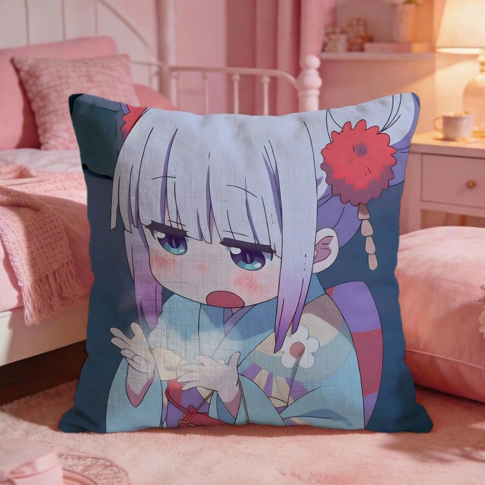 Miss Kobayashis DDragon Maids Cushion Cover Premium Comfort Reversible Pillow CoveTwo In One Design For Any Room  Car Interior