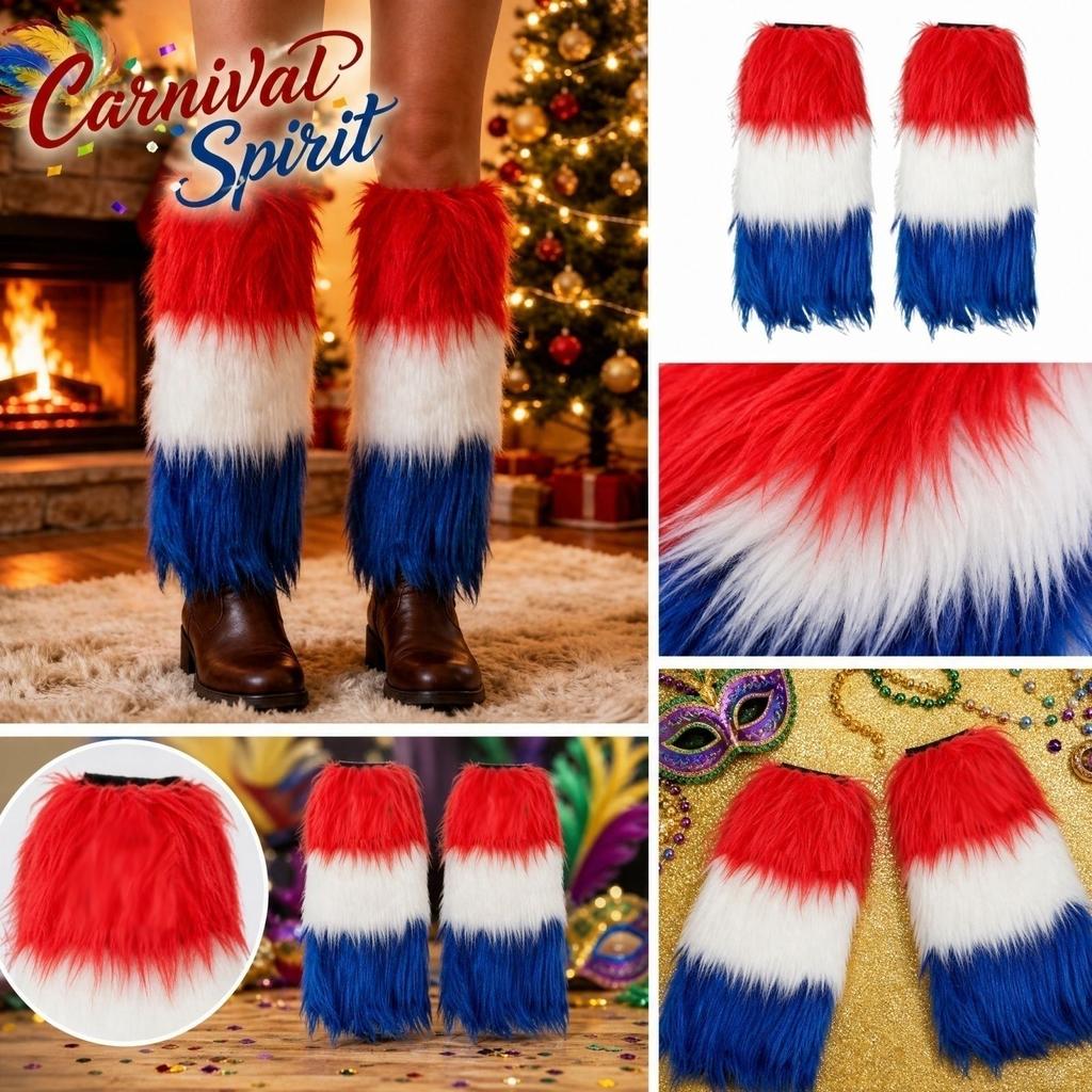 3-Color Fuzzy Leg Warmers for Costume Accessories