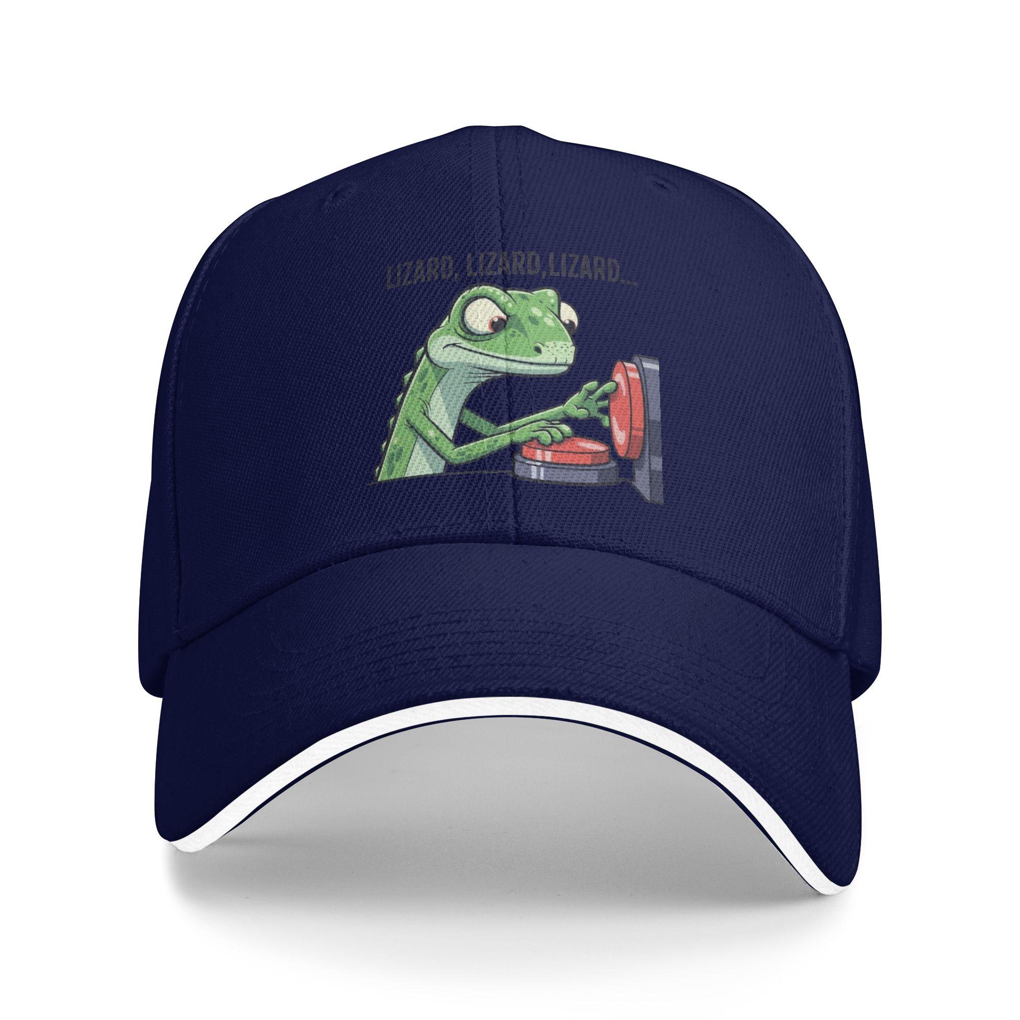 

Tom Lizard Meme Button Presser Baseball Caps Vintage Sandwich Hats Unisex Style Polyester Sun Cap Outdoor One Size темно-синього кольору