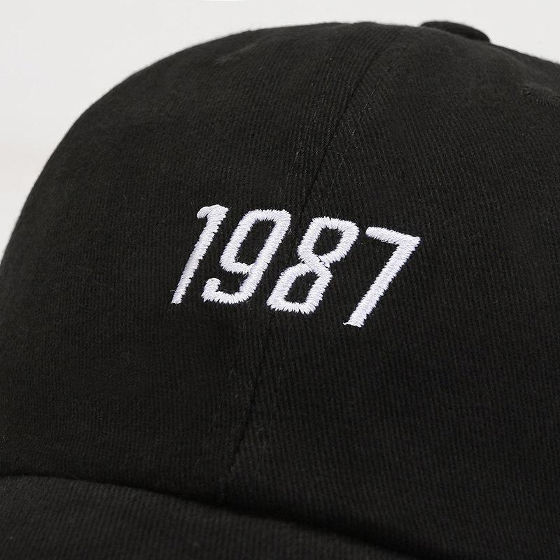 1987 new hat Korean version casual soft top embroidered cap men and women outdoor sunshade spring and autumn baseball cap