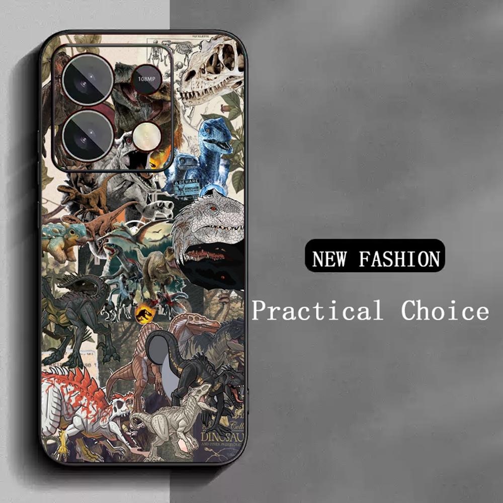 

Dinosaur fashion cool pattern design Phone Case For Redmi Note 14 13 12 11 Pro Plus S 5G 14C A3 Soft Black Phone Cover Redmi Note 11S 5G