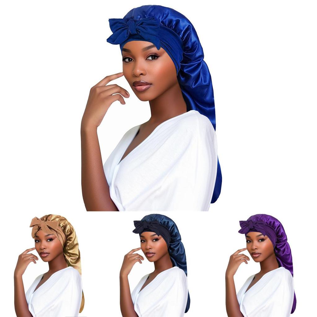 Poliesterowa czapka do spania z wiązaniami dla kobiet i mężczyzn letni komfort domowy