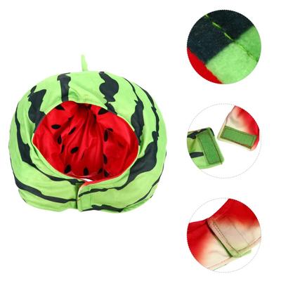 Cute Fashionable Watermelon Headgear Novelty Soft Watermelon Hat Funny Fiber Cotton Watermelon Headdress Cosplay