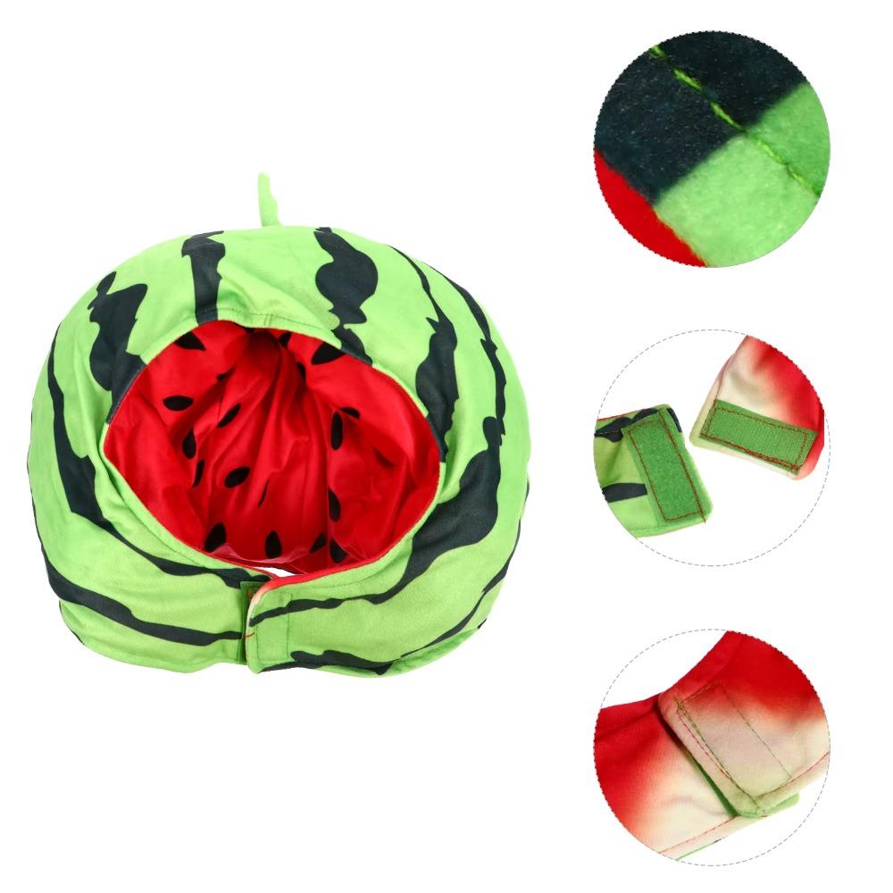 Cute Fashionable Watermelon Headgear Novelty Soft Watermelon Hat Funny Fiber Cotton Watermelon Headdress Cosplay