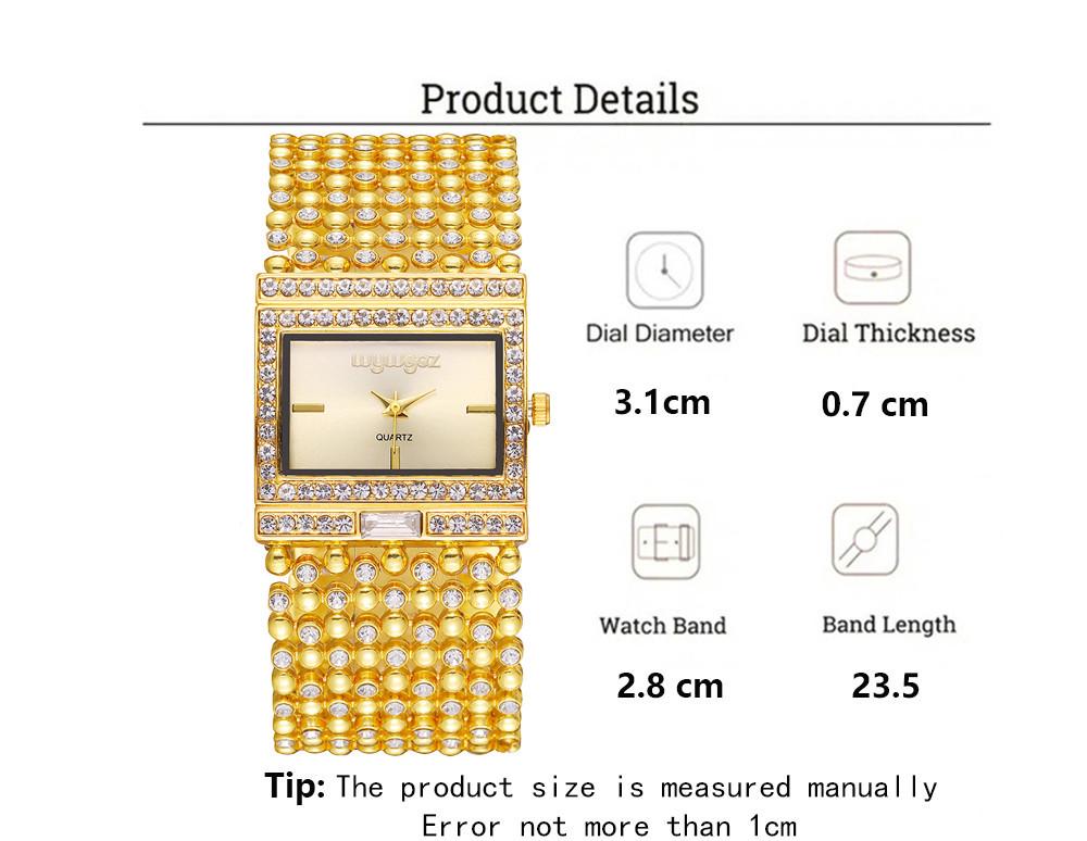 Luxury Ladies' Square Quartz Watch - Casual Stainless Steel with Diamond Accents