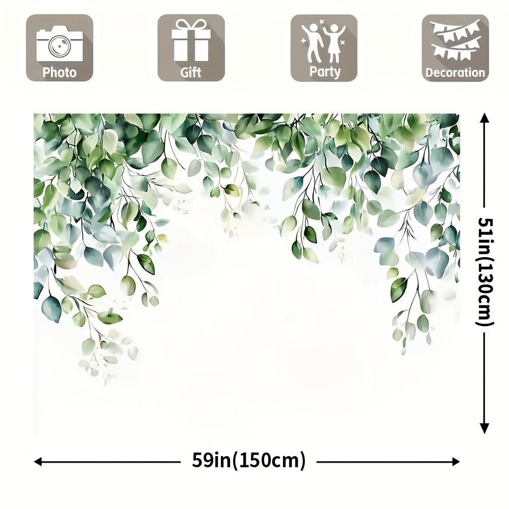 Green Eucalyptus Leaf Wall Background, Wedding Photo Cabin Decoration, Spring Floral Background, 2D Flat Printing, Home Decoration.
