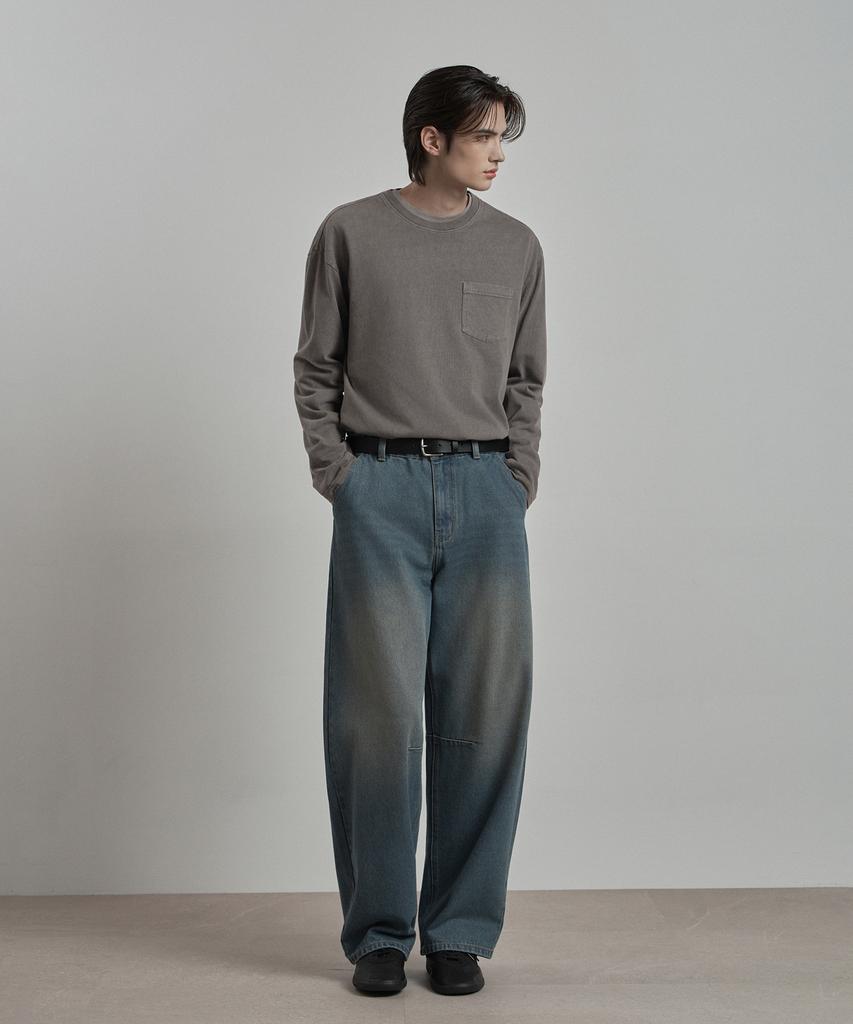 WORK ON BODY OFF Terre Semi-Overfit Pigment T-Shirt [Gray]
